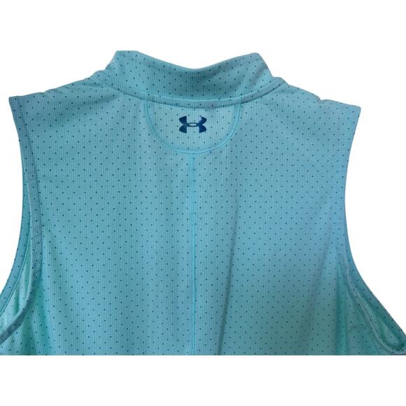 Under Armour Women's Blue Green Sleeveless Heat Gear Golf Shirt Size Medium - Picture 4 of 5